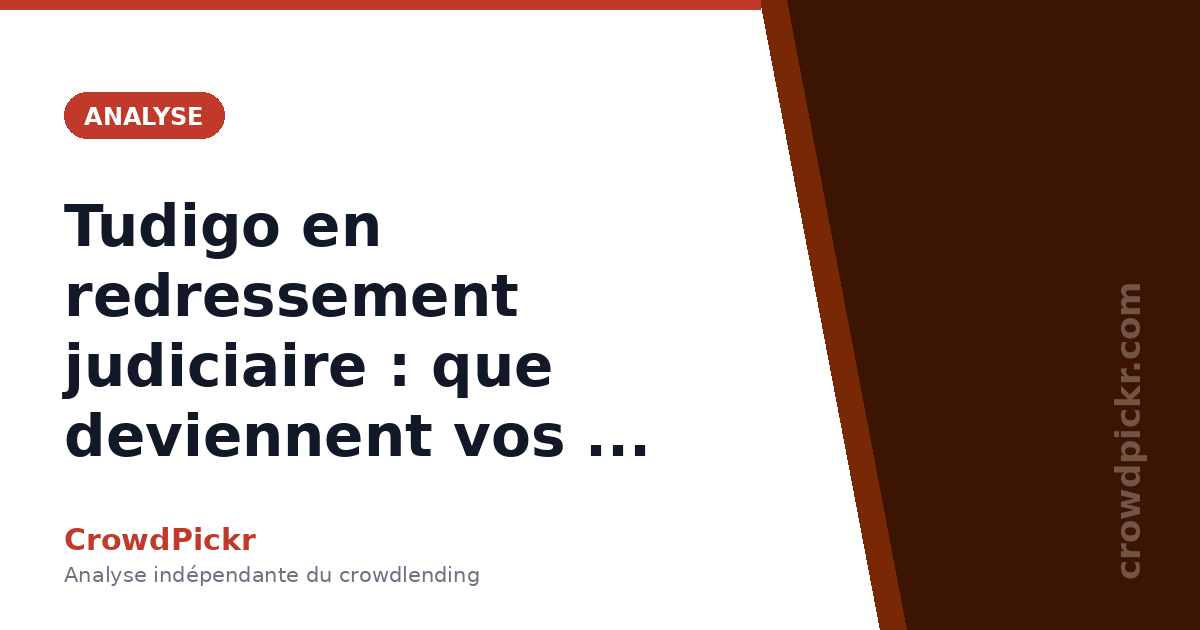 Tudigo en redressement judiciaire : que deviennent vos investissements ?