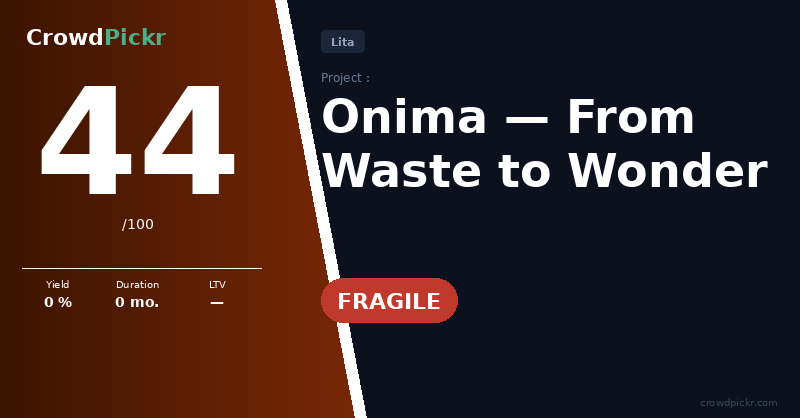 Score card — Onima — From Waste to Wonder