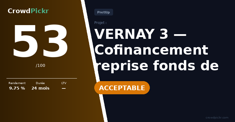Score card — VERNAY 3 - Reprise fonds de commerce AvivA Cuisines Melun