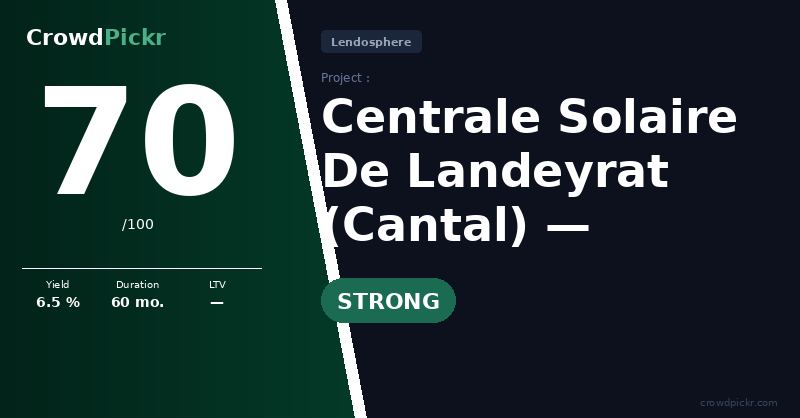 Score card — Centrale Solaire de Landeyrat (Cantal) — JLT Energy 14