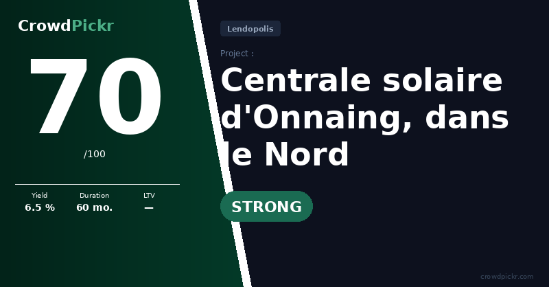 Score card — Centrale solaire d'Onnaing, dans le Nord — JLT Energy 14