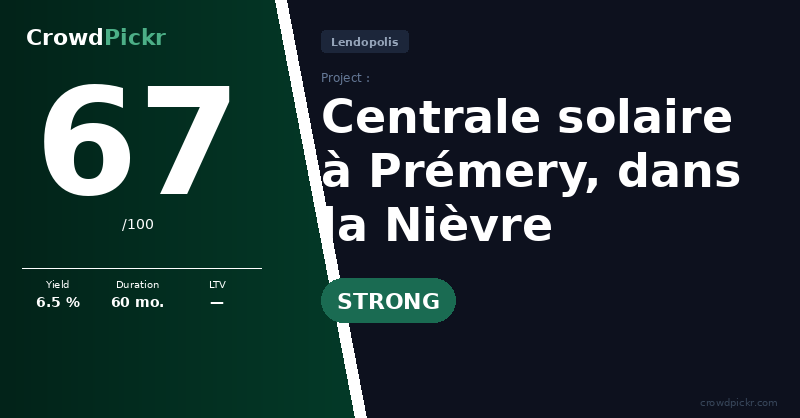 Score card — Centrale solaire à Prémery, dans la Nièvre — JLT Energy 14
