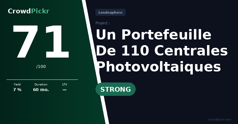 Score card — Un Portefeuille De 110 Centrales Photovoltaiques
