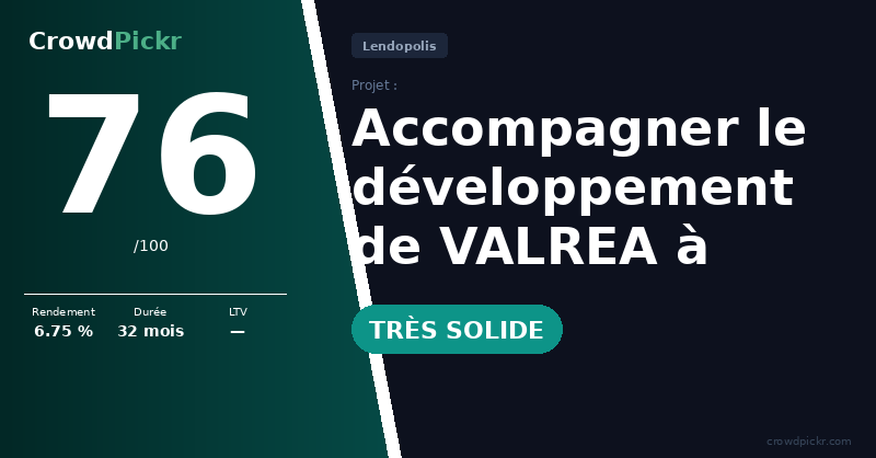 Score card — Accompagner le développement de VALREA à l'international - 2