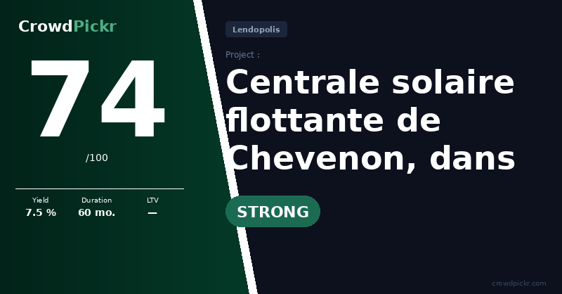 Score card — Centrale solaire flottante de Chevenon, dans la Nièvre