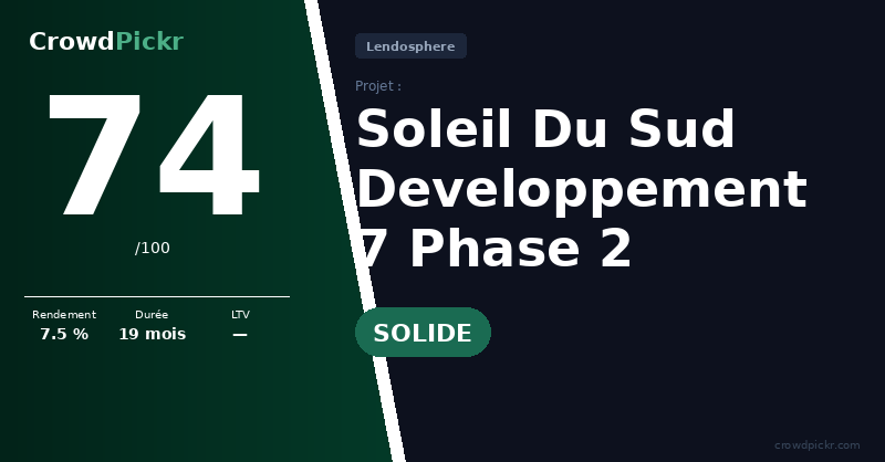 Score card — Soleil Du Sud Developpement 7 - Phase 2