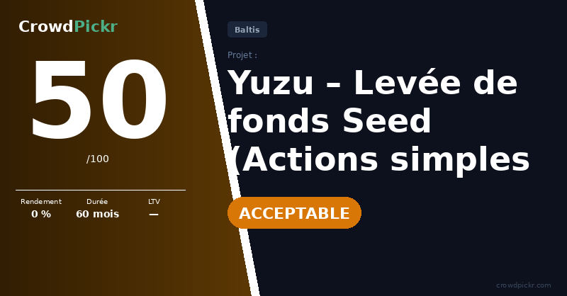 Score card — Club Baltis Yuzu – Projet Yuzu