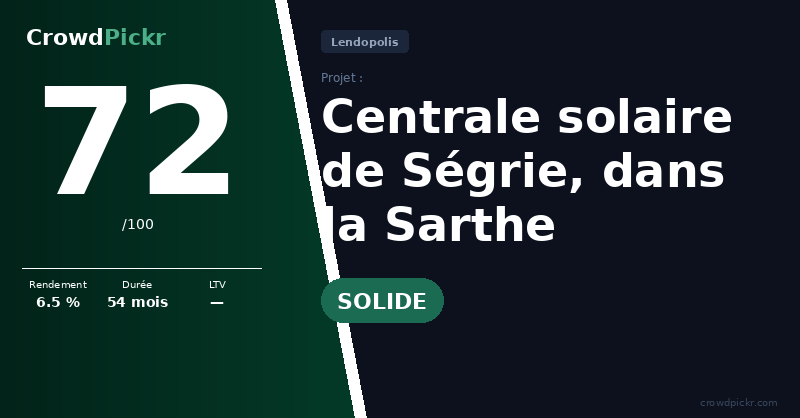 Score card — Centrale solaire de Ségrie, dans la Sarthe