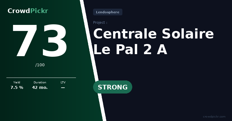 Score card — Centrale Solaire Le Pal 2 A