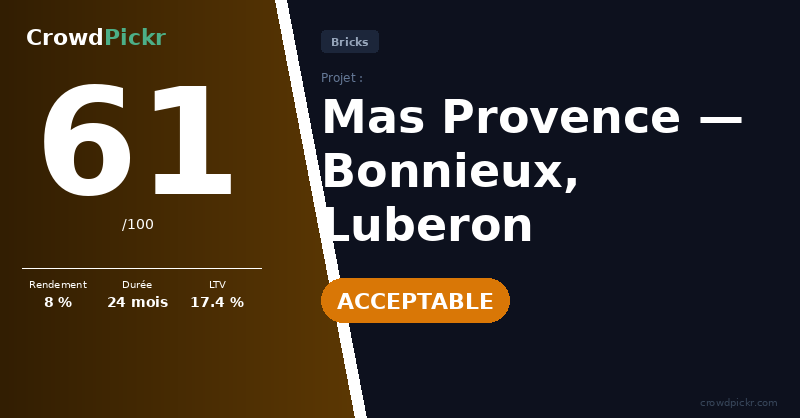 Score card — Mas Provence — Bonnieux, Luberon