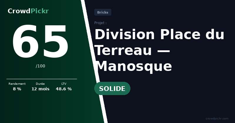 Score card — Division Place du Terreau — Manosque