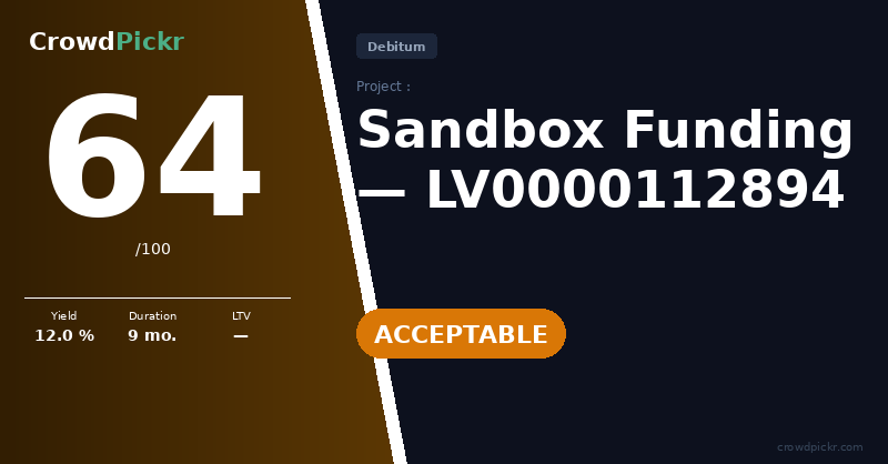 Score card — Sandbox Funding — LV0000112894
