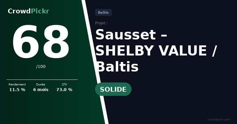Score card — Sausset - SHELBY VALUE / Baltis