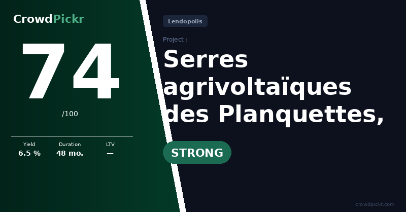 Score card — Serres agrivoltaïques des Planquettes, en Tarn-et-Garonne
