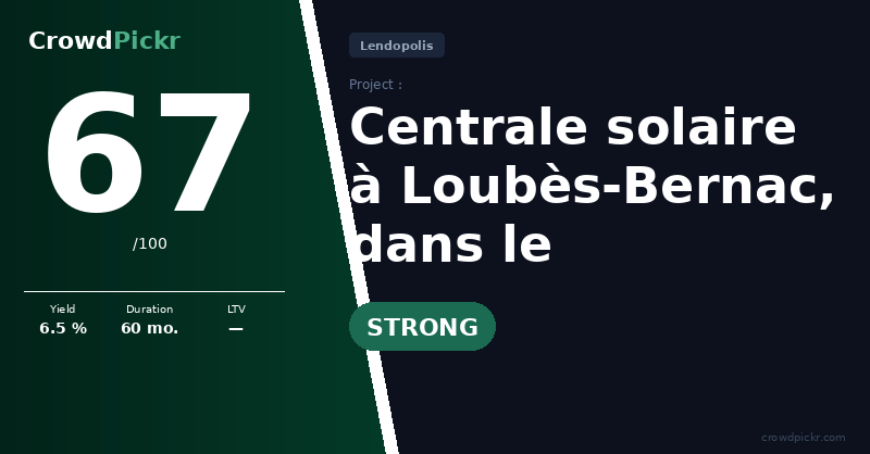 Score card — Centrale solaire à Loubès-Bernac, dans le Lot-et-Garonne