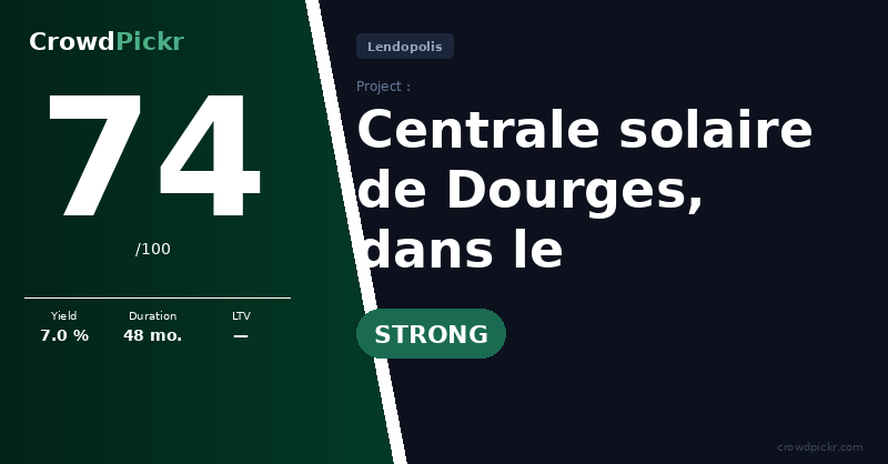 Score card — Centrale solaire de Dourges, dans le Pas-de-Calais