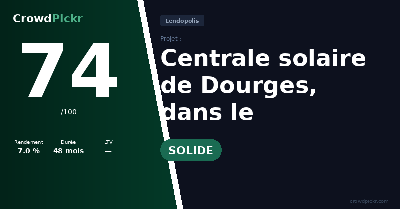 Score card — Centrale solaire de Dourges, dans le Pas-de-Calais