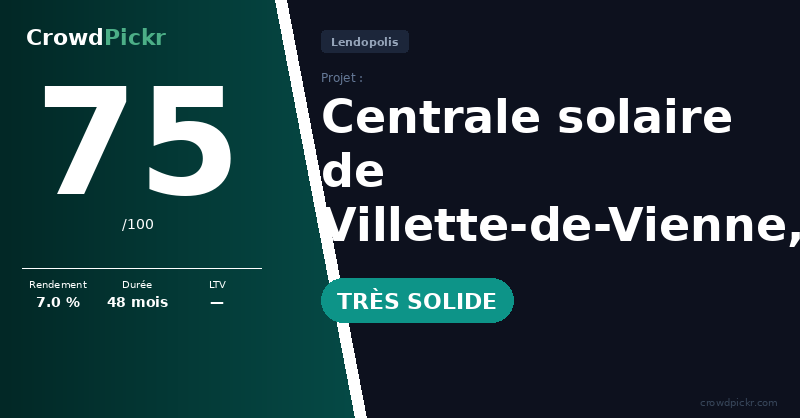 Score card — Centrale solaire de Villette-de-Vienne, en Isère