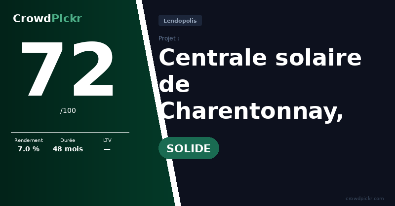 Score card — Centrale solaire de Charentonnay, dans le Cher