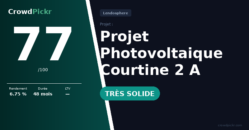 Score card — Projet Photovoltaïque Courtine 2 à Avignon