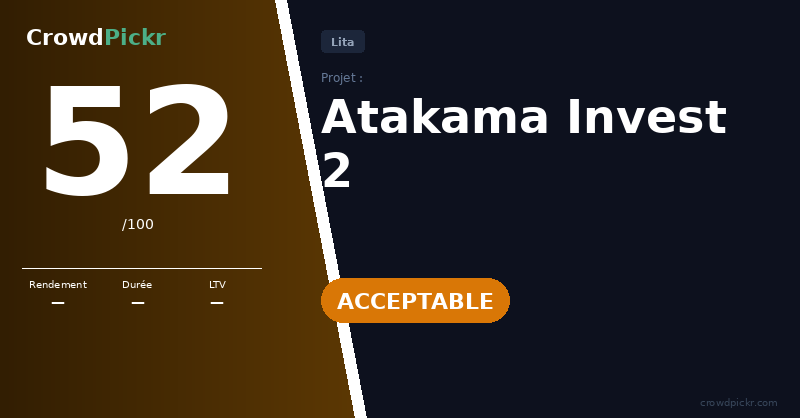 Score card — Atakama Invest 2