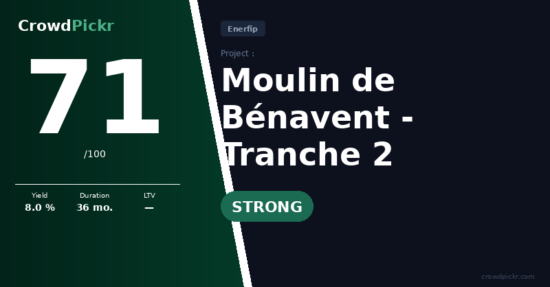Score card — Moulin de Bénavant - Tranche 2
