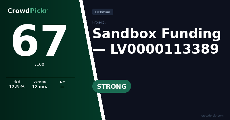 Score card — Sandbox Funding — LV0000113389