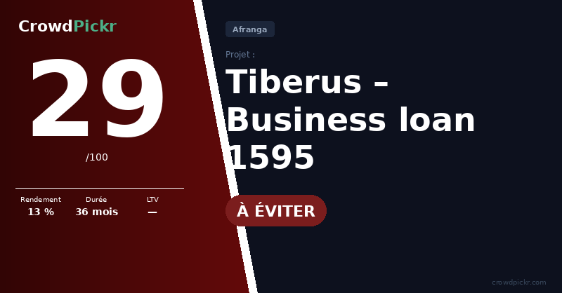 Score card — Tiberus – Business loan 1595 (#205174291 – 10001595)