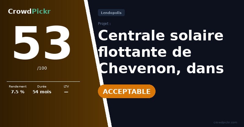 Score card — Centrale solaire flottante de Chevenon, dans la Nièvre - 2