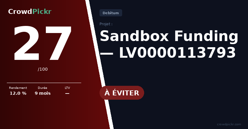 Score card — Sandbox Funding — LV0000113793