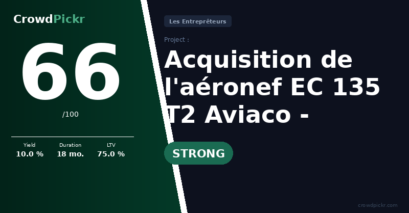 Score card — Acquisition de l'aéronef EC 135 T2 Aviaco - Tranche 1