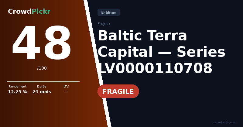 Score card — Baltic Terra Capital — Series LV0000110708 Junior Notes
