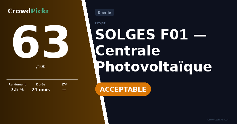Score card — SOLGES F01 — Nova Friche 34 MWc